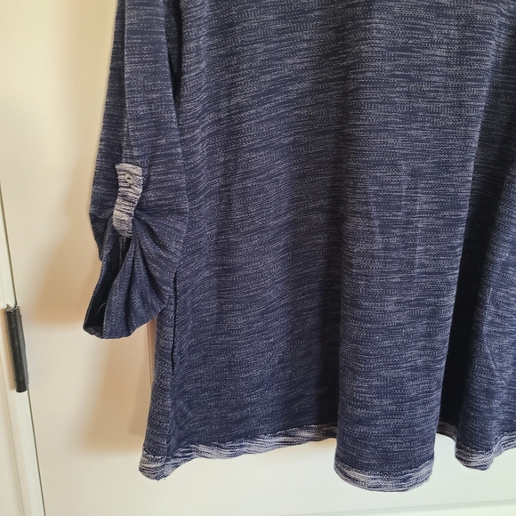 Soft Surroundings Blue Split Cowl Neck Long Sleeve Tunic Sweater Medium - Picture 5 of 11